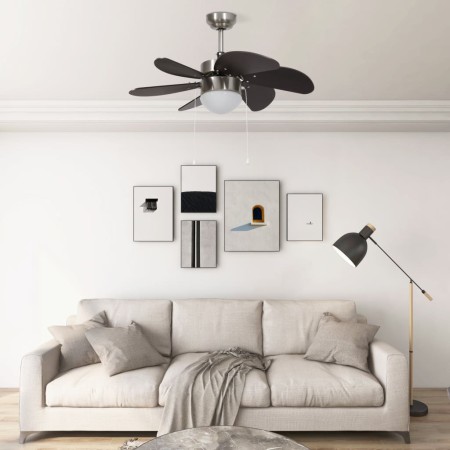 Ceiling fan with dark brown lamp 76 cm by vidaXL, Ceiling fans - Ref: Foro24-51488, Price: 99,21 €, Discount: %