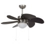 Ventilador de techo con lámpara marrón oscuro 76 cm