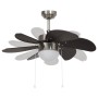 Ventilador de techo con lámpara marrón oscuro 76 cm