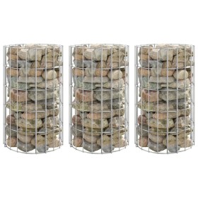 Arriate gaviones circular 3 uds acero galvanizado Ø30x50 cm