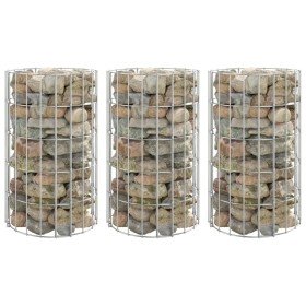 Arriate gaviones circular 3 uds acero galvanizado Ø30x50 cm en Maceteros y jardineras | Comprar online en Foro24