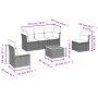 Set de sofás de jardín 6 pzas con cojines ratán sintético gris