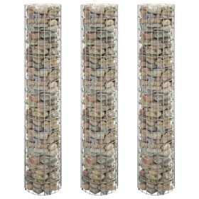 Arriate gaviones circular 3 uds acero galvanizado Ø30x150 cm