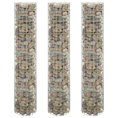 Arriate gaviones circular 3 uds acero galvanizado Ø30x150 cm