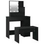 Vanity set with LED lights, black plywood by vidaXL, Bedroom Dressers - Ref: Foro24-3114116, Price: 111,79 €, Discount: %