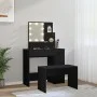 Vanity set with LED lights, black plywood by vidaXL, Bedroom Dressers - Ref: Foro24-3114116, Price: 110,57 €, Discount: %