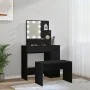 Vanity set with LED lights, black plywood by vidaXL, Bedroom Dressers - Ref: Foro24-3114116, Price: 110,57 €, Discount: %