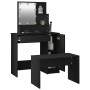 Vanity set with LED lights, black plywood by vidaXL, Bedroom Dressers - Ref: Foro24-3114116, Price: 111,79 €, Discount: %