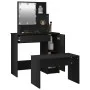 Vanity set with LED lights, black plywood by vidaXL, Bedroom Dressers - Ref: Foro24-3114116, Price: 110,57 €, Discount: %
