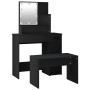 Vanity set with LED lights, black plywood by vidaXL, Bedroom Dressers - Ref: Foro24-3114116, Price: 111,79 €, Discount: %