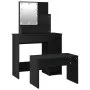 Vanity set with LED lights, black plywood by vidaXL, Bedroom Dressers - Ref: Foro24-3114116, Price: 110,57 €, Discount: %