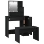 Vanity set with LED lights, black plywood by vidaXL, Bedroom Dressers - Ref: Foro24-3114116, Price: 111,79 €, Discount: %