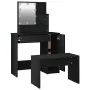 Vanity set with LED lights, black plywood by vidaXL, Bedroom Dressers - Ref: Foro24-3114116, Price: 110,57 €, Discount: %