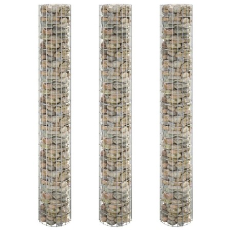 Arriate gaviones circular 3 uds acero galvanizado Ø30x200 cm