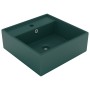 Luxurious square sink with overflow dark green ceramic 41x41cm by vidaXL, Sinks - Ref: Foro24-146948, Price: 88,77 €, Discoun...