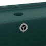Luxurious square sink with overflow dark green ceramic 41x41cm by vidaXL, Sinks - Ref: Foro24-146948, Price: 88,77 €, Discoun...