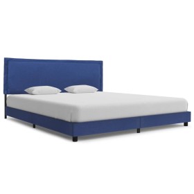 Estructura de cama de tela azul 180x200 cm