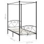 Estructura de cama con dosel metal negro 120x200 cm de vidaXL, Camas y somieres - Ref: Foro24-284435, Precio: 102,45 €, Descu...
