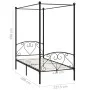 Estructura de cama con dosel metal negro 120x200 cm de vidaXL, Camas y somieres - Ref: Foro24-284435, Precio: 101,16 €, Descu...