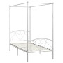 Estructura de cama con dosel metal blanco 90x200 cm de vidaXL, Camas y somieres - Ref: Foro24-284426, Precio: 130,51 €, Descu...