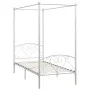 Estructura de cama con dosel metal blanco 90x200 cm de vidaXL, Camas y somieres - Ref: Foro24-284426, Precio: 158,63 €, Descu...