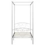 Estructura de cama con dosel metal blanco 90x200 cm de vidaXL, Camas y somieres - Ref: Foro24-284426, Precio: 158,63 €, Descu...