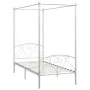 White metal canopy bed frame 120x200 cm by vidaXL, Beds and slatted bases - Ref: Foro24-284428, Price: 133,11 €, Discount: %