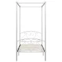 White metal canopy bed frame 120x200 cm by vidaXL, Beds and slatted bases - Ref: Foro24-284428, Price: 133,11 €, Discount: %