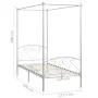 White metal canopy bed frame 120x200 cm by vidaXL, Beds and slatted bases - Ref: Foro24-284428, Price: 133,11 €, Discount: %