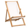 Cremefarbener Gartenstuhl aus Teakholz, 56 x 105 x 96 cm von vidaXL, Gartenstühle - Ref: Foro24-43802, Preis: 85,11 €, Rabatt: %