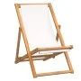 Silla de jardín de teca color crema 56x105x96 cm de vidaXL, Sillas de jardín - Ref: Foro24-43802, Precio: 75,23 €, Descuento: %