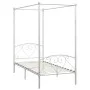 White metal canopy bed frame 100x200 cm by vidaXL, Beds and slatted bases - Ref: Foro24-284427, Price: 141,17 €, Discount: %