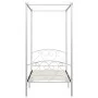 White metal canopy bed frame 100x200 cm by vidaXL, Beds and slatted bases - Ref: Foro24-284427, Price: 141,17 €, Discount: %