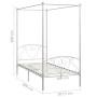 White metal canopy bed frame 100x200 cm by vidaXL, Beds and slatted bases - Ref: Foro24-284427, Price: 152,28 €, Discount: %