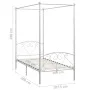 White metal canopy bed frame 100x200 cm by vidaXL, Beds and slatted bases - Ref: Foro24-284427, Price: 141,17 €, Discount: %