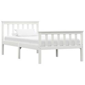 Solid white pine wood bed frame 100x200 cm by vidaXL, Beds and slatted bases - Ref: Foro24-283215, Price: 121,71 €, Discount: %