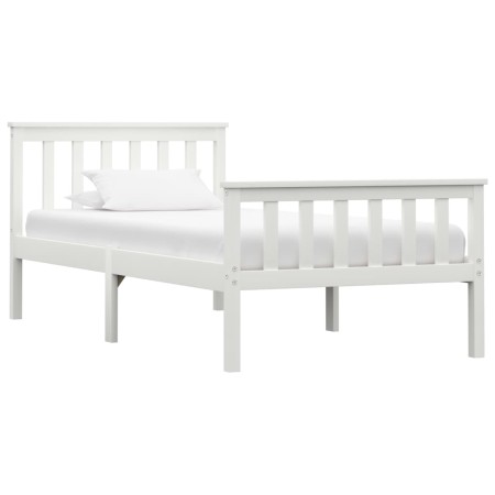 Estructura de cama de madera maciza de pino blanco 100x200 cm de vidaXL, Camas y somieres - Ref: Foro24-283215, Precio: 121,6...