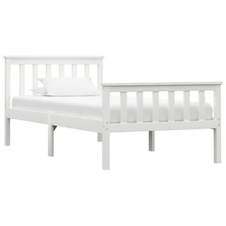 Estructura de cama de madera maciza de pino blanco 100x200 cm de vidaXL, Camas y somieres - Ref: Foro24-283215, Precio: 146,7...