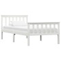 Estructura de cama de madera maciza de pino blanco 100x200 cm de vidaXL, Camas y somieres - Ref: Foro24-283215, Precio: 121,6...