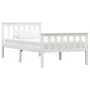 Estructura de cama de madera maciza de pino blanco 100x200 cm de vidaXL, Camas y somieres - Ref: Foro24-283215, Precio: 146,7...
