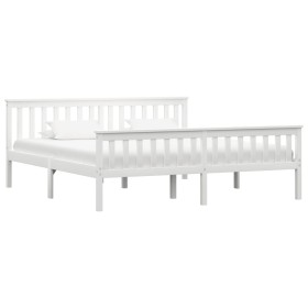Estructura de cama madera de pino maciza blanca 180x200 cm