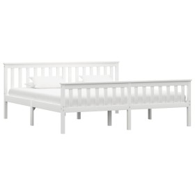 Weißer Bettrahmen aus massivem Kiefernholz, 180 x 200 cm von vidaXL, Betten und Lattenroste - Ref: Foro24-283219, Preis: 213,...