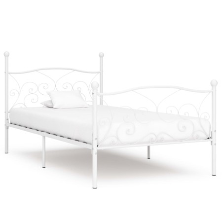 Bettgestell mit Lattenrost aus weißem Metall, 100 x 200 cm von vidaXL, Betten und Lattenroste - Ref: Foro24-284448, Preis: 10...