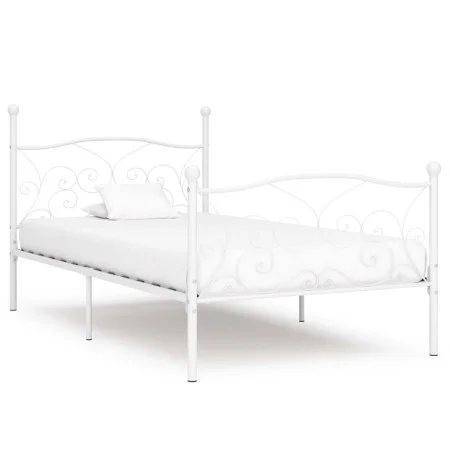 Estructura de cama con somier metal blanco 100x200 cm de vidaXL, Camas y somieres - Ref: Foro24-284448, Precio: 99,28 €, Desc...