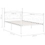 Bettgestell mit Lattenrost aus weißem Metall, 100 x 200 cm von vidaXL, Betten und Lattenroste - Ref: Foro24-284448, Preis: 10...