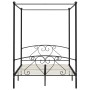 Estructura de cama con dosel metal negro 140x200 cm de vidaXL, Camas y somieres - Ref: Foro24-284436, Precio: 236,36 €, Descu...