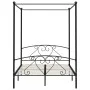 Estructura de cama con dosel metal negro 140x200 cm de vidaXL, Camas y somieres - Ref: Foro24-284436, Precio: 214,70 €, Descu...