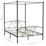 Estructura de cama con dosel metal negro 140x200 cm de vidaXL, Camas y somieres - Ref: Foro24-284436, Precio: 236,36 €, Descu...