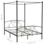 Estructura de cama con dosel metal negro 140x200 cm de vidaXL, Camas y somieres - Ref: Foro24-284436, Precio: 214,70 €, Descu...