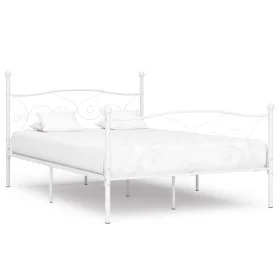 Bed frame with white metal slatted base 160x200 cm by vidaXL, Beds and slatted bases - Ref: Foro24-284451, Price: 176,84 €, D...